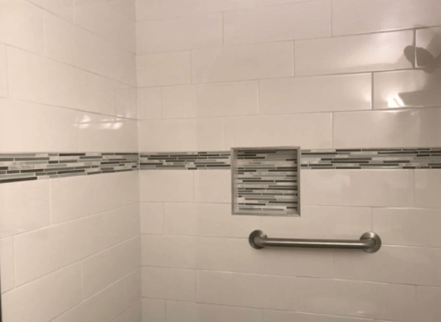 grab bar in a shower